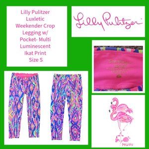 Lilly Pulitzer Luxletic Weekender Crop Legging Luminescent Ikat Size S